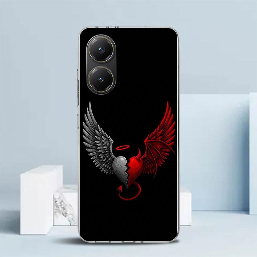 Angel Wings Devil Bad Soft Cover for Xiaomi Poco F7 Ultra X7 X6 X5 Pro M7 Phone Case Redmi 15 15C 13 13C 12 12C 10 10C Print She