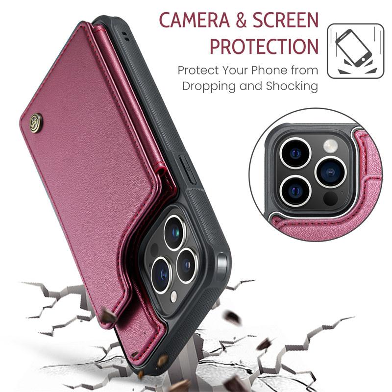 Flip Leather Phone Case For iPhone 17 Pro Max 16E 16 Plus 15 14 13 12 11 X XS XR SE 2022 Samsung S25 FE S24 Ultra S23 S22 S21 Wallet Card Back Cover