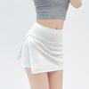 Gray Slit Yoga Skirt and Pants for Women In Summer New Style Waist-hugging and Slimming Hip Skirt Sports and Casual Three-point Short Skirt