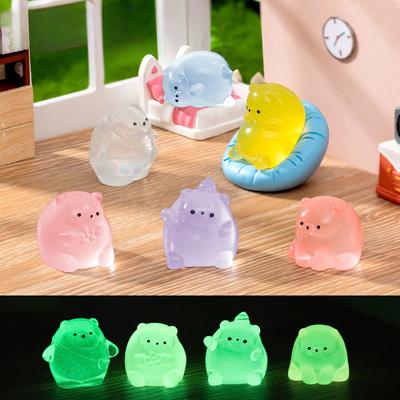 Micro Landscape Decoration Cartoon Cute Luminous Bear Doll Hand Doll House Decoration Desktop Car Resin Decoration