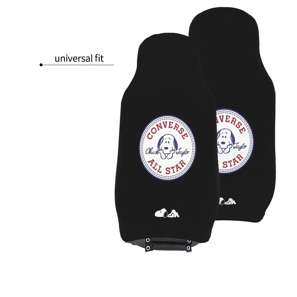 Snoopy Car Seat Set of Front Seat Covers for Light and Standard Full Coverage for Driver and Passenger Black Covers, 2, Cars, Seats,