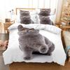 3D Pet Cat Print Bedding Set Cat Quilt Cover Pillowcase 2/3 Pieces AU King Full Size Single/double Bed Home Bedding Decoration