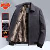 Men's Chenille Lapel Woolen Coat - Velvet Lined Winter Jacket for Middle-Aged and Elderly Dads