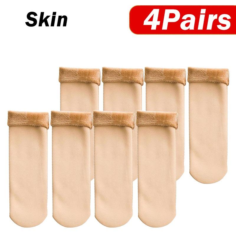 5 perechi de femei de iarnă îngroșați șosete scurte calde șosete termice din lână de cașmir Cizme de catifea de nailon pentru zăpadă șosete de zăpadă calde și autoîncălzite rezistente la frig