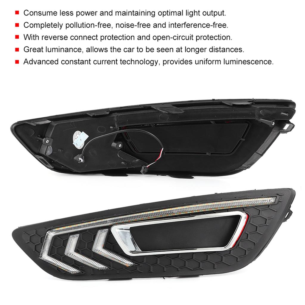 Car LED DRL Daytime Running Light 2 Colors Bright Lamp Fit for Ford Focus MK3 2015? 2018