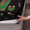 3pcs Merry Christmas 67 Element Black Printed Chipless Bed Sheet Set Multi Size Bed Cover Bedroom Dormitory Bedding Decoration