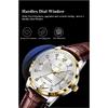 POEDAGAR Casual High Quality Men Watch Waterproof Luminous Leather Original Wristwatch Quartz Business Watches for Men Reloj