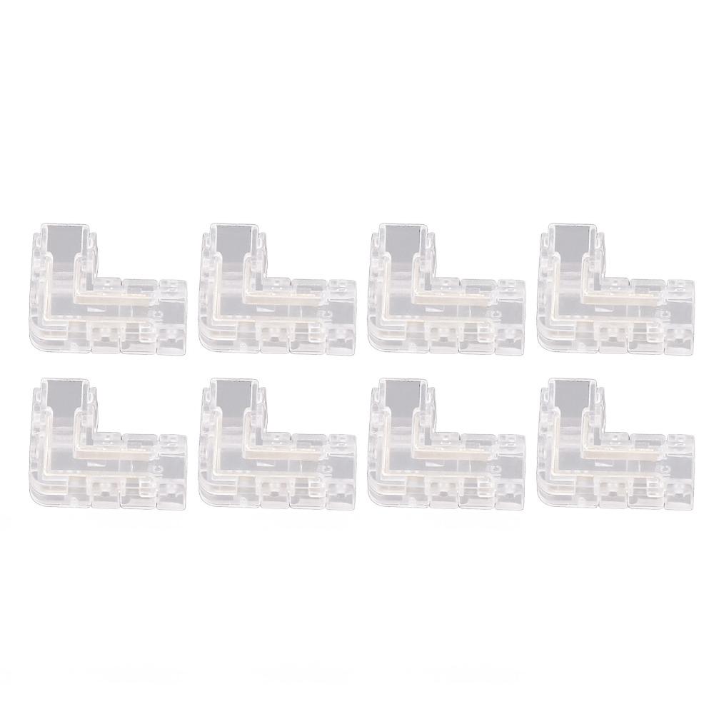 8pcs 5mm LED Strip Light Connectors 2 Pin L Shaped Connectors  Right Angle Connection