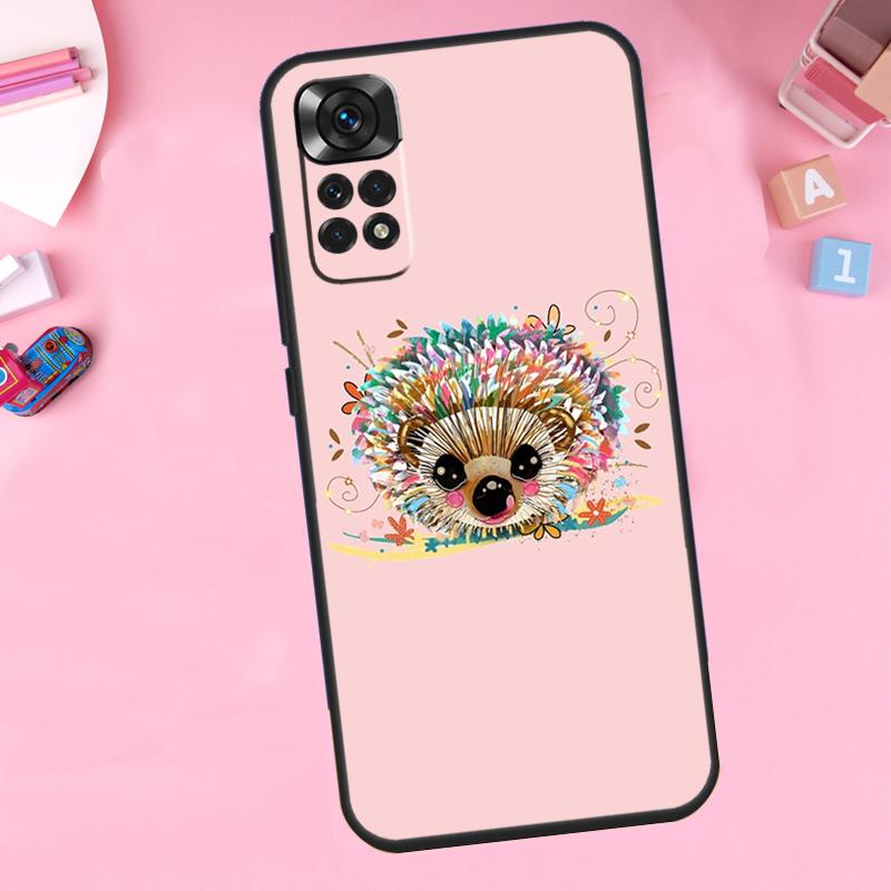 Cute Hedgehog For Xiaomi Redmi Note 14 10 11 12 13 15 Pro Plus Phone Case For Redmi 15 15C 14C 12C 10C 13C