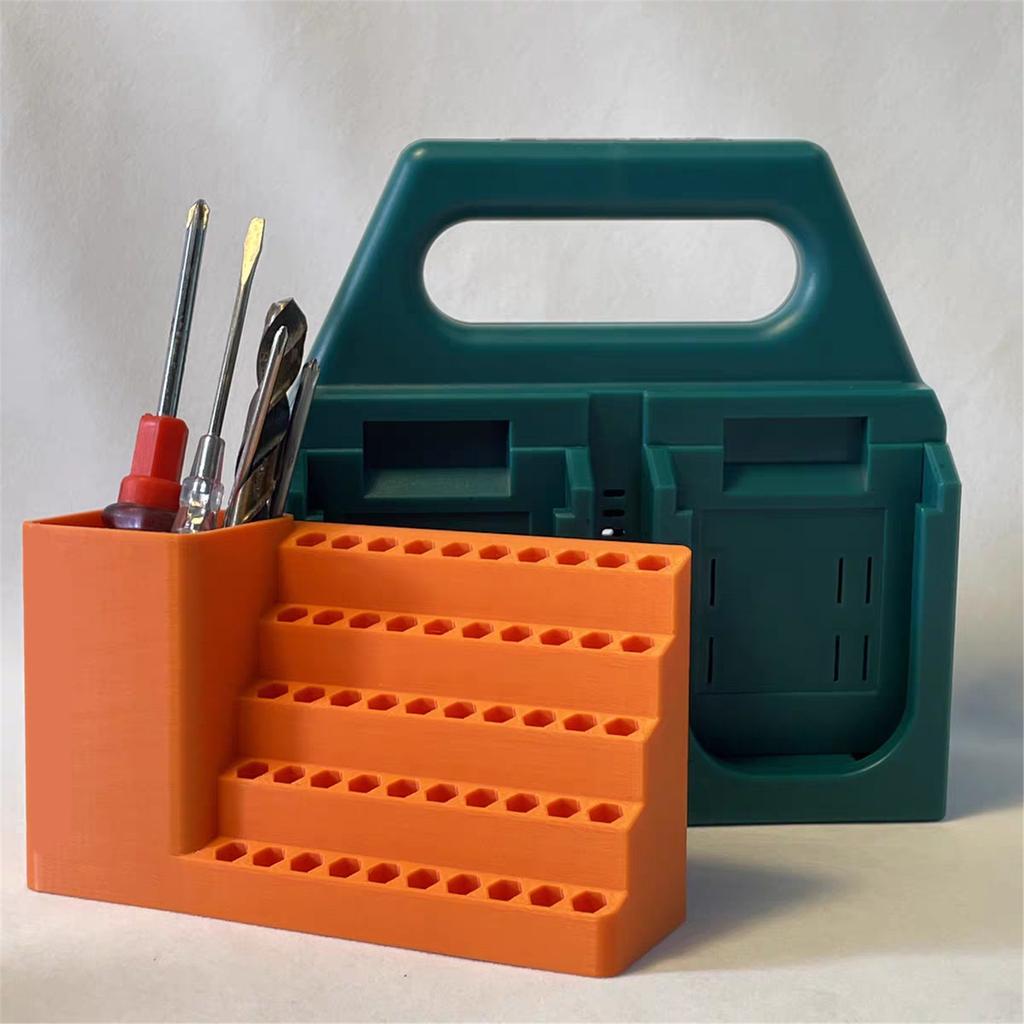 Pegboard Screwdriver Bit Organizer Toolbox with 20 25 50 10 Slots Plastic Storage Case for DIY Professional