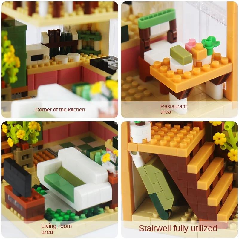1412Pieces Dream House Blocks Toys Micro Building Block Toy Loft Room Dollhouse Birthday Gifts for Girls Girlfriend Children