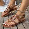 Large Size Flat Sandals Women Summer Outer Hollow Out Clip Toe Sandals Women