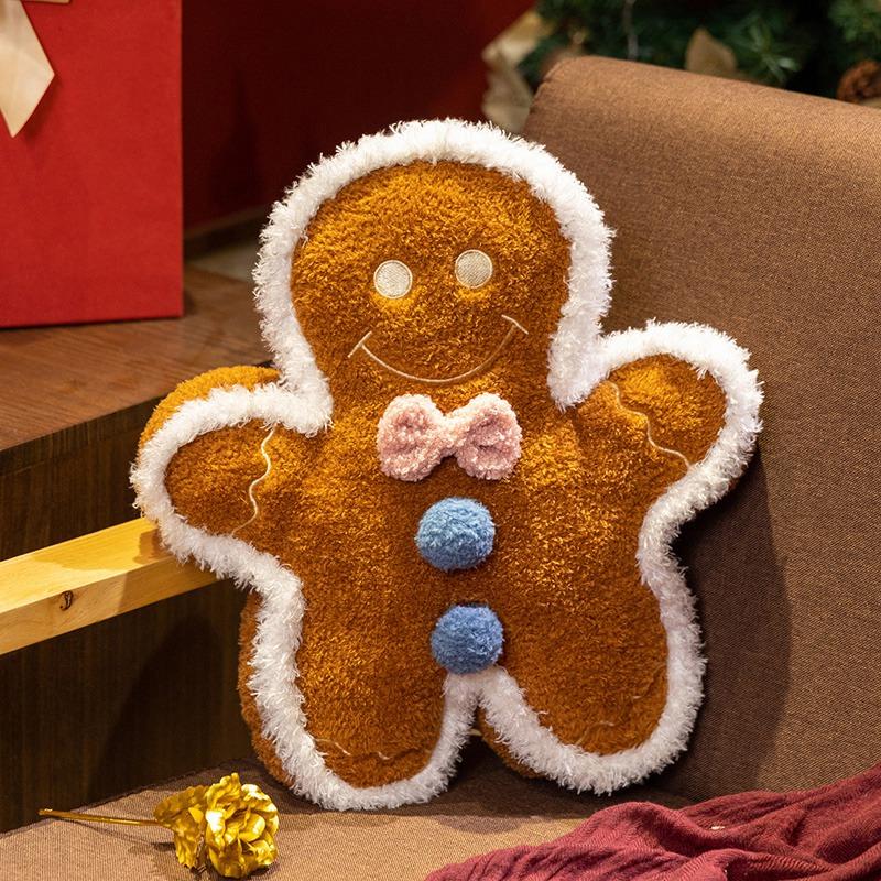Gingerbread Man Plush Pillow Toy Sofa Room Decor Cartoon Cute Cookie Man Stuffed Cushion Doll Christmas Gifts For Kids