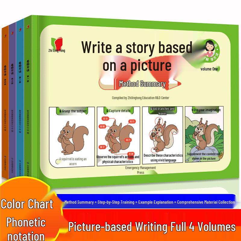 Picture-Based Writing, Grades 1-2: Step-by-Step Methods & Techniques (4 Volumes)