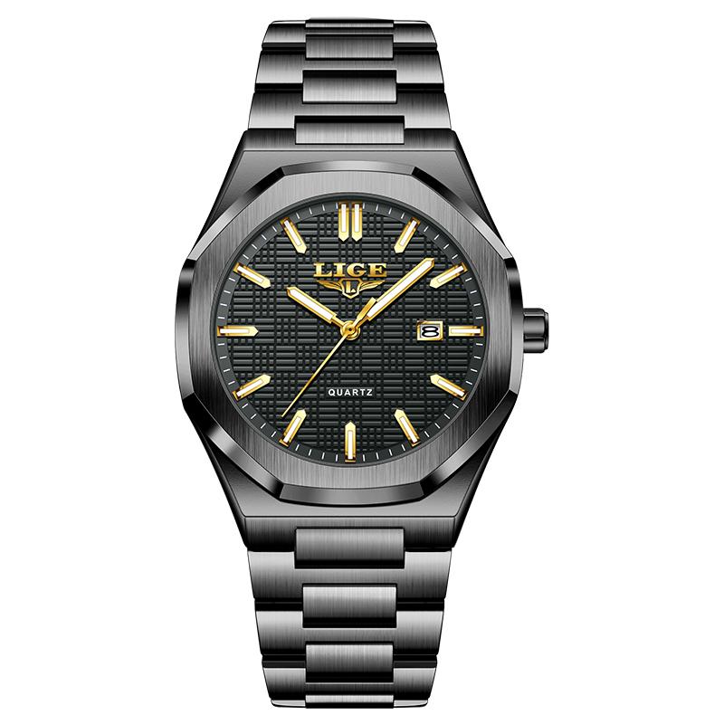 Fashion LIGE Top Brand Luxury Mens Watches Business Steel Quartz Wristwatches 30M Waterproof Luminous Watch Men Gifts Reloj