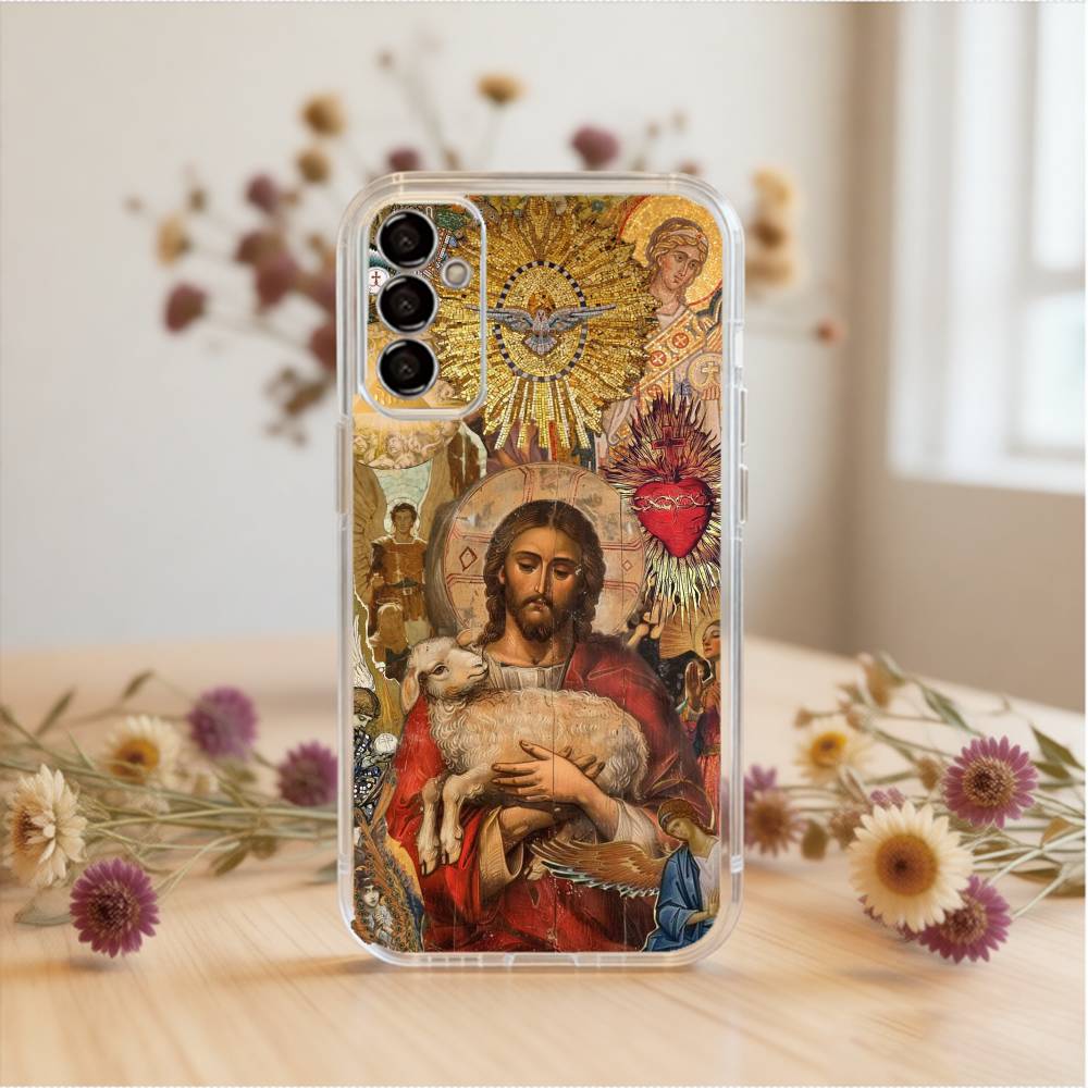 Classic Stained G-Glass Jesus Christ Phone Case For SamsungA10,12,20,21S,30,31,40,50,51,52,70,71 Transparent Cover Samsung a70