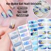 New Cat Eye No-Baking Gel Nail Stickers 3D Hot Stamping Ombre Shining Starry Sky NO UV Nail Stickers