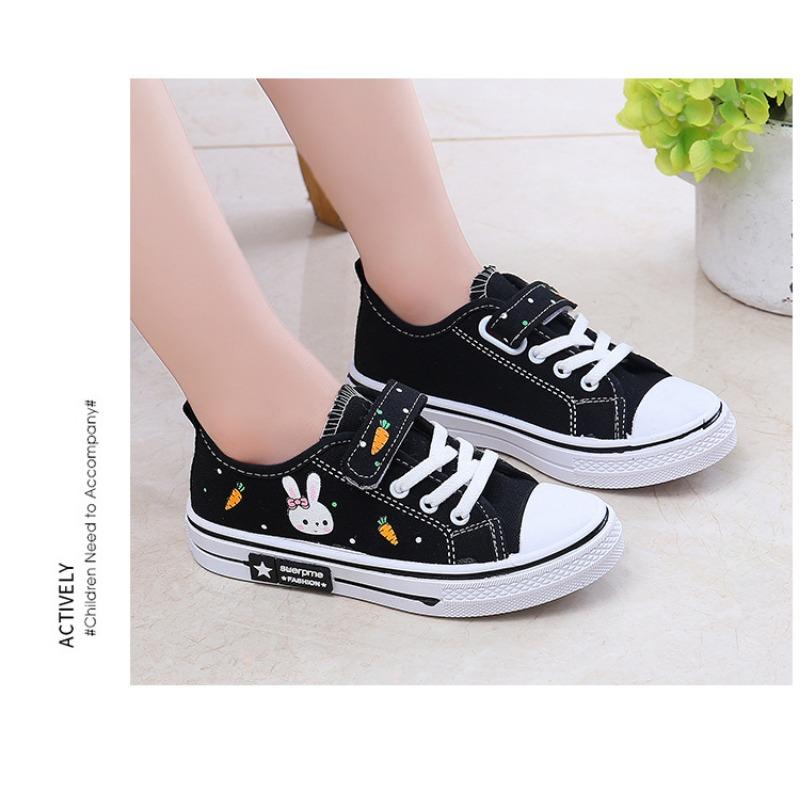 Cute Cartoon Low Top Breathable Casual Canvas Sneakers For Boys And Girls