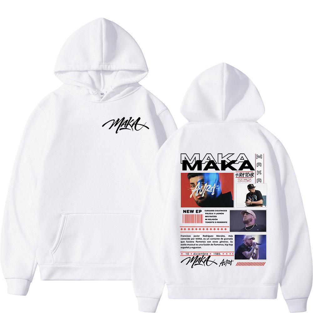Rapper Maka Aura  Tour Merch Hoodies Men's Women Fashion Hip Hop Hooded Sweatshirts Fans Gift Oversized Pullovers Streetwear