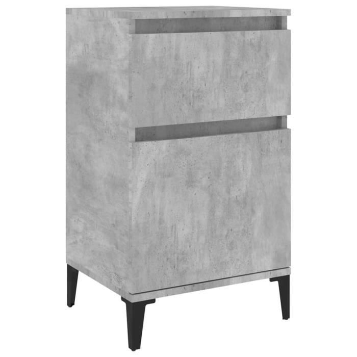 VidaXL Table de chevet gris béton 40x35x70 cm 819716