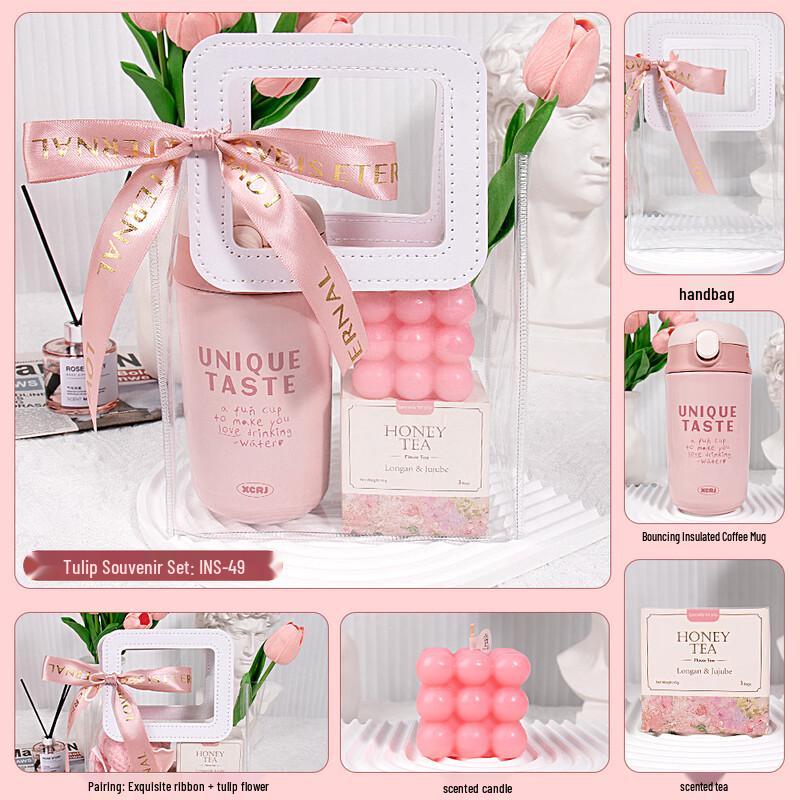 Insulated Cup Gift Set with Flower Tea & Scented Candle INS-49