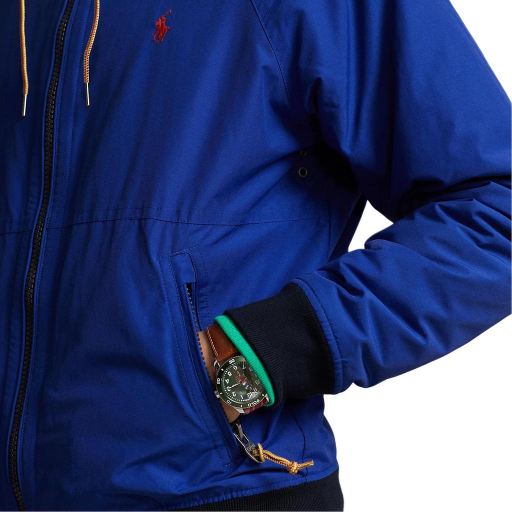 Polo Ralph Lauren FW23 Zip-Up Hooded Logo Embroidered Printed Long Sleeve Jacket Men jackets Blue 710923262-001