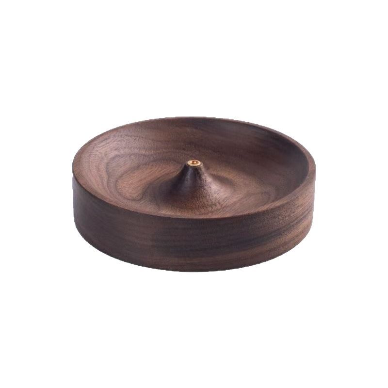 Solid Wood Incense Holder - Handcrafted Circular Incense Burner for Tea Ceremony, Agarwood Tray Stand & Incense Base