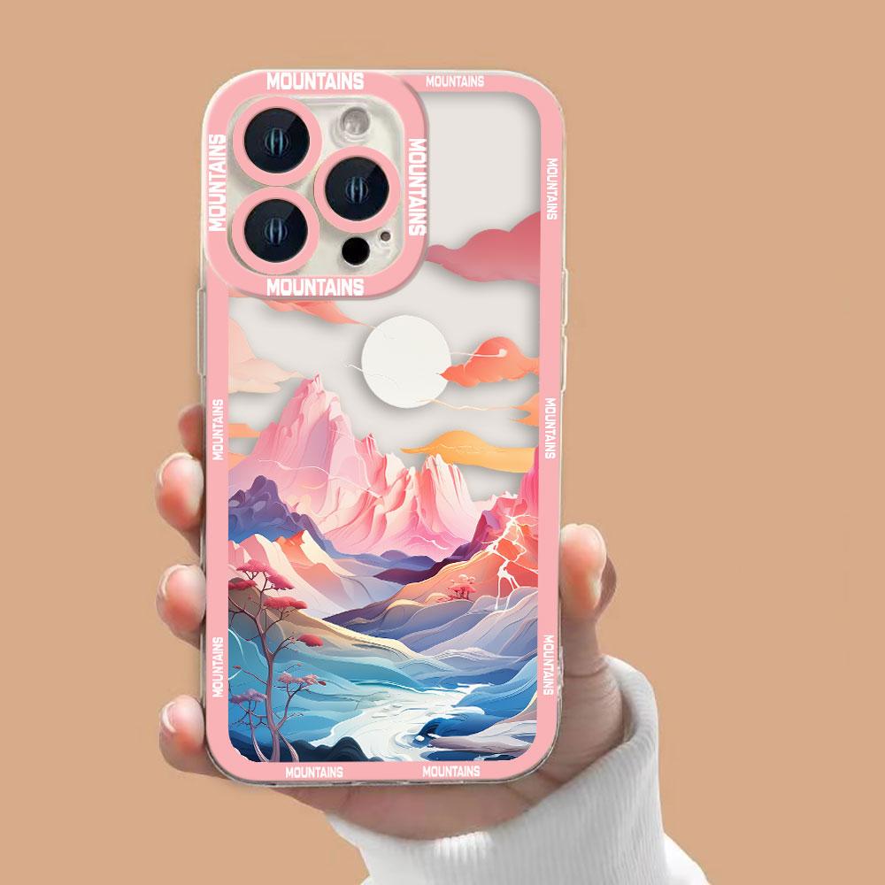 Snow Mountain Sunset Scenery Cover Clear Phone Case For Redmi Note 15 14 13 12 12S 11 11T 11S 10 9 10S 9S 8 Pro Plus Case Shell