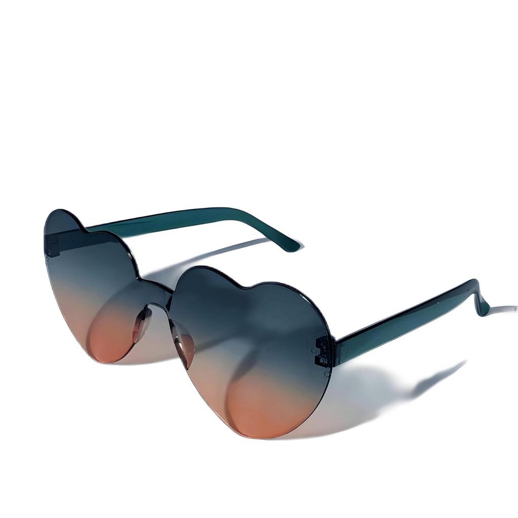 Trendy Heart-Shaped European-American Sunglasses for Women - Masquerade Party & Fun Glasses