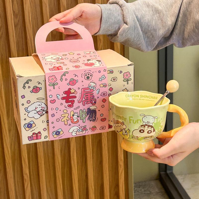 Crayon Xiaoxin Joint Water Cup Girls High Value Mug Couple Ceramic Water Cup Birthday Gift Souvenir