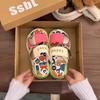 Internet celebrity platform slippers super fire 2025 new summer wear fashion graffiti heightening seaside Velcro beach sandals
