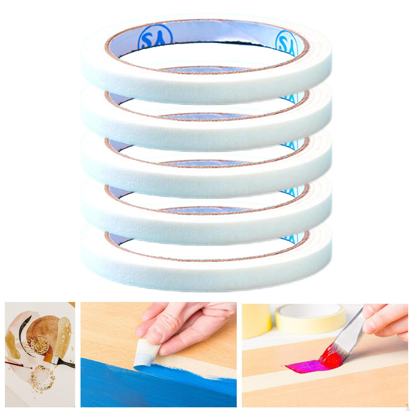 Professional Grade White Masking Tape Resistant Tapes General Purpose Painting Craft White 5PCS 15mm