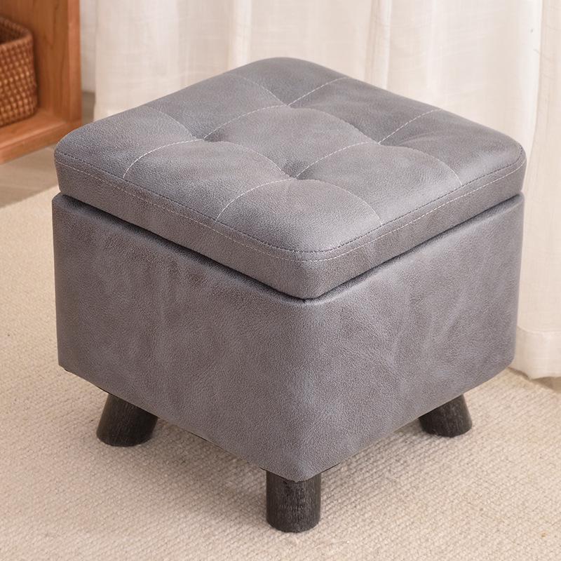 Small Solid Wood Storage Stool for Living Room - Coffee Table, Sofa Footstool, Shoe Changing Station