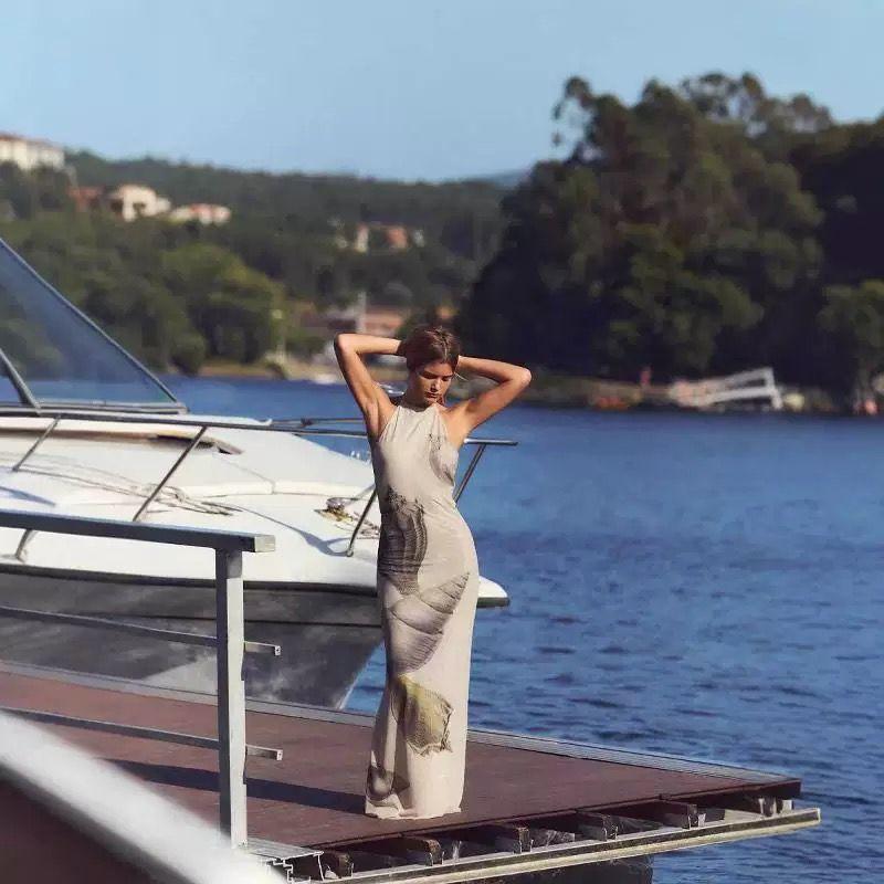 Zbzr Spring and Autumn New Women Clothes Western Style French Style Design Shell Print Silk Net Dress 0085840