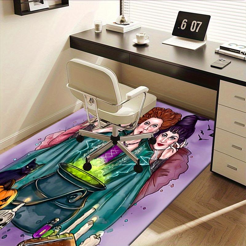 Office Rug Witches, Halloween theme 3D Printed Anti-Slip Rug-Machine Washable for Living Room