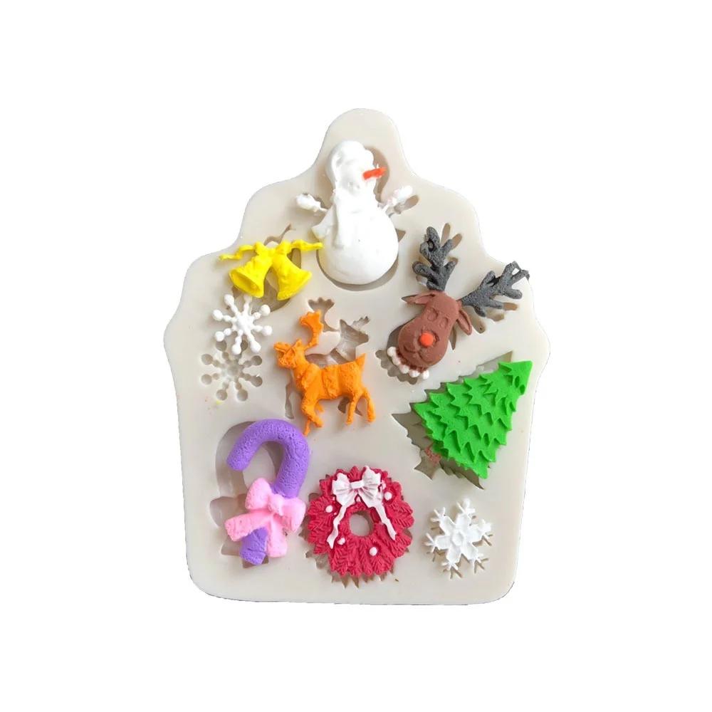 3D Christmas Silicone Sugar Turning Mold Cake Chocolate Decoration Baking Mold Tools Cake Baking Accessories