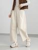 Yi Fei Women's High-Waist Slimming Cotton Trousers - Solid Color, Korean Style, Petite Spring 2026