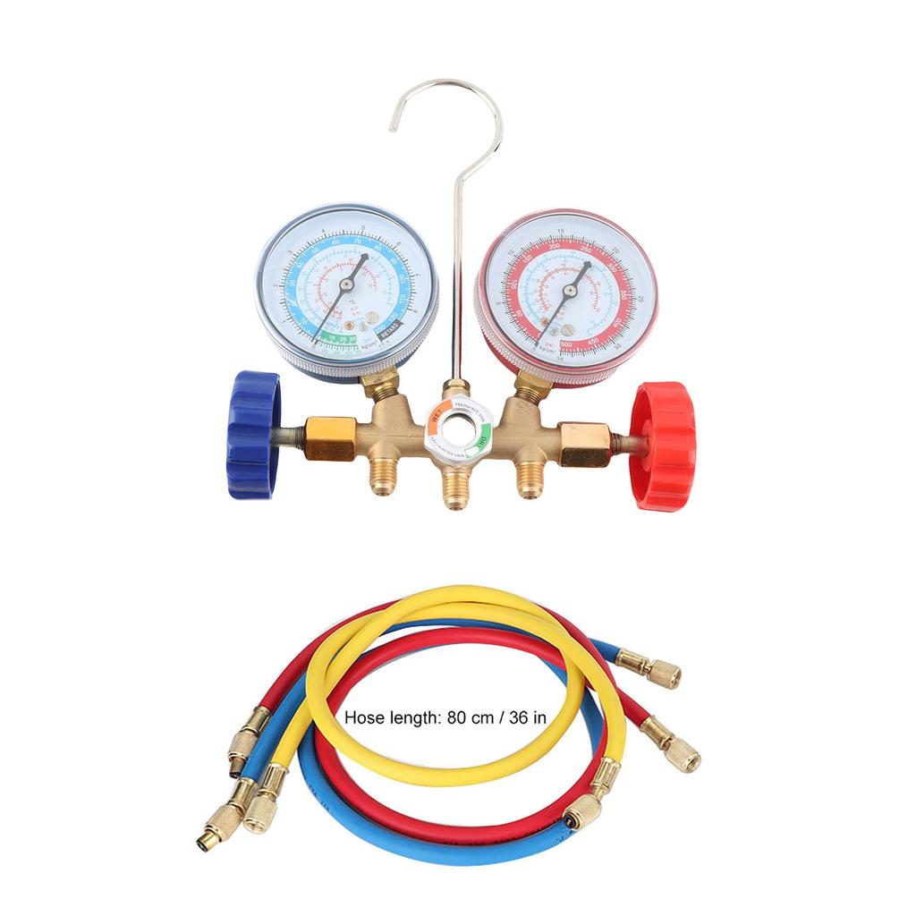 Refrigerant   Conditioning Tools Professional AC Diagnostic Manifold Gauge Set With Hose And Hook Kit For Car Commercial Domestic A / C Systems Bras