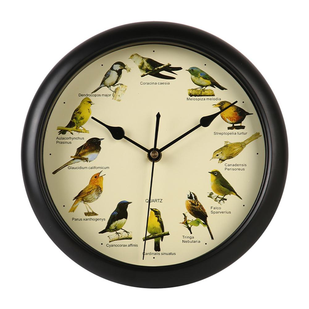Christmas Music Clock Birdsong Wall Clock 13 Inch Diameter Charming Design Clock With Customizable Sound Settings