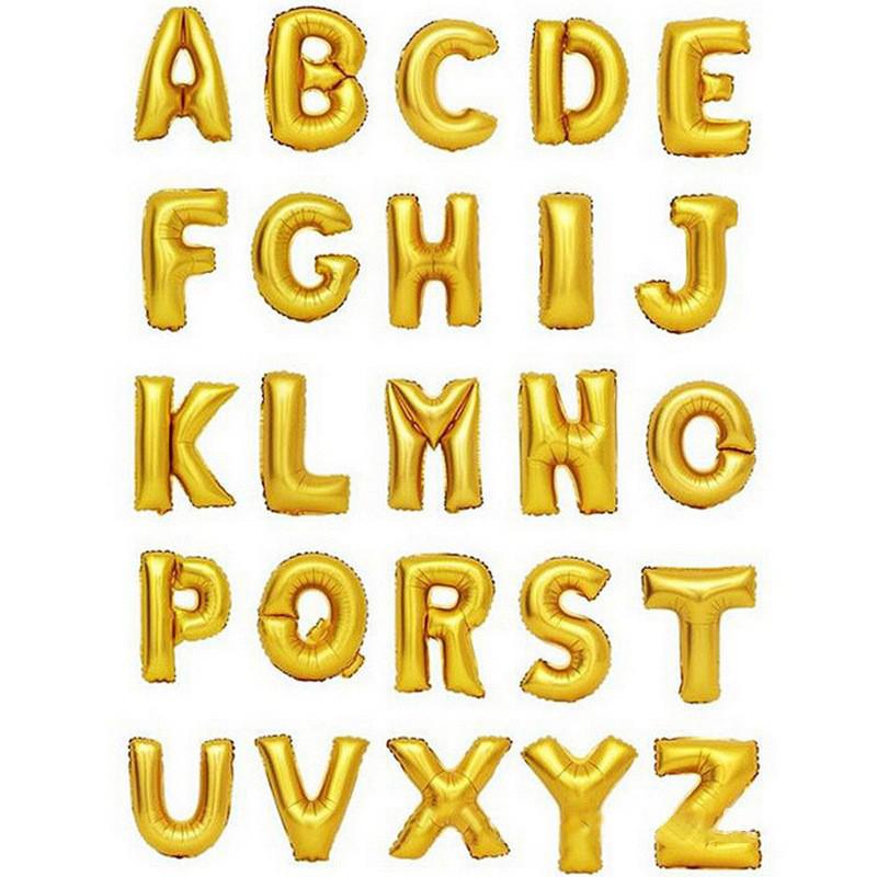 32-Inch Shiny Gold Alphabet Foil Balloons for Weddings & Birthdays