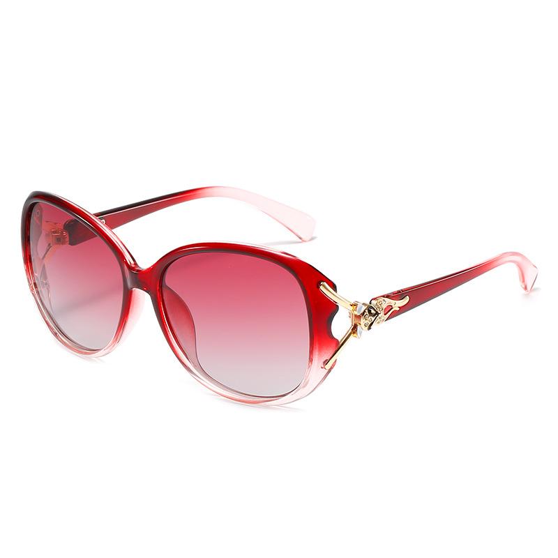 Hot Fox Head Glasses With Diamond Point Paint Polarized Sunglasses, Women'S Personalized Street Shot Concave Sunglasses