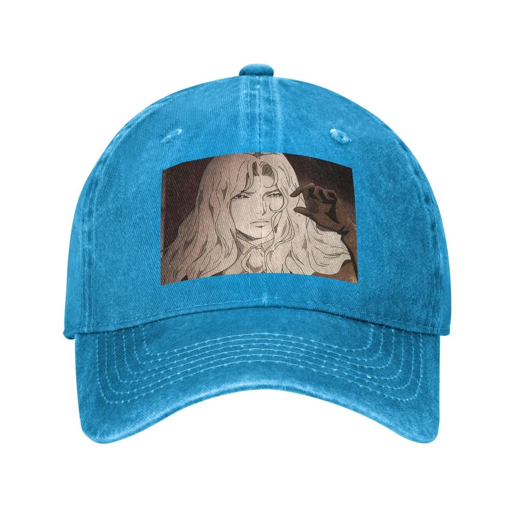 Alucard  Castlevania Nocturne Denim Fabric Cap Casual Baseball Caps Adjustable Hat Summer Unisex Baseball Hats