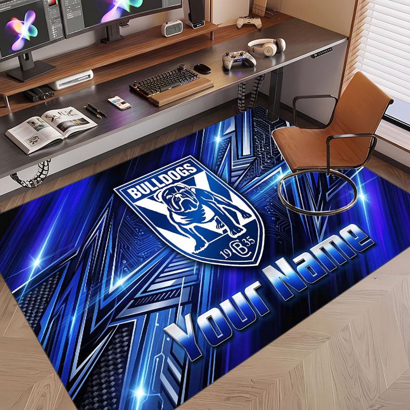 Custom Rug Canterbury-Bankstown Bulldogs Pattern Print Name Text Soft Non‑Slip Floor Carpet for Home Indoor Decoration