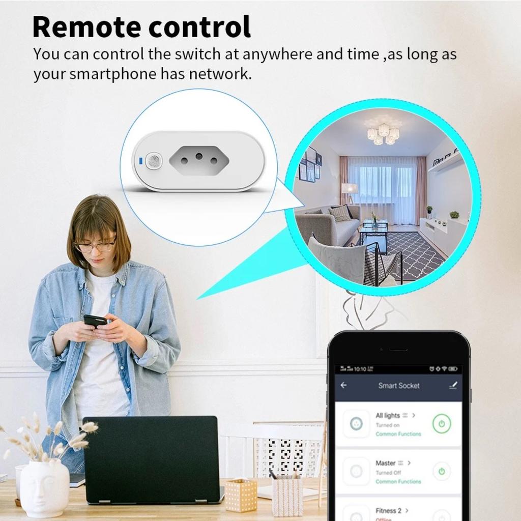 Upgrade Your Home Automation System with This Advanced Intelligent Wi-Fi Socket Adapter. Experience Enhanced 16A Power Capacity,