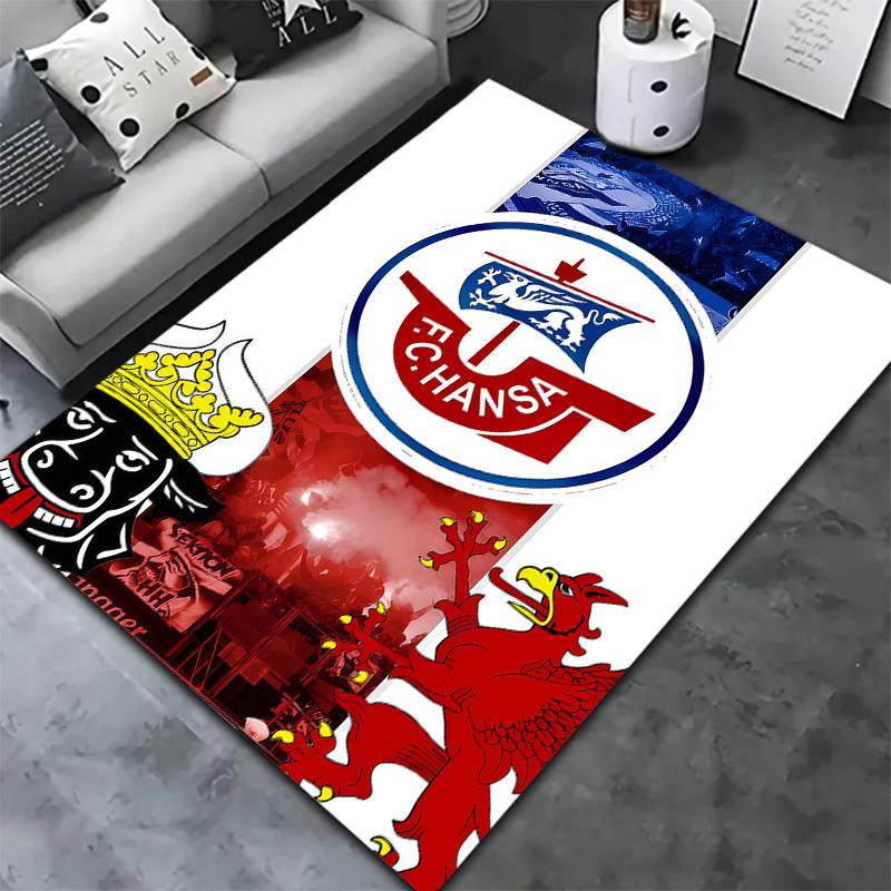 FC Hansa Rostock Teppich Teppich für Wohnzimmer Schlafzimmer Zuhause Sofa Dekoration Kinder Spielen Rutschfeste Bodenmatte