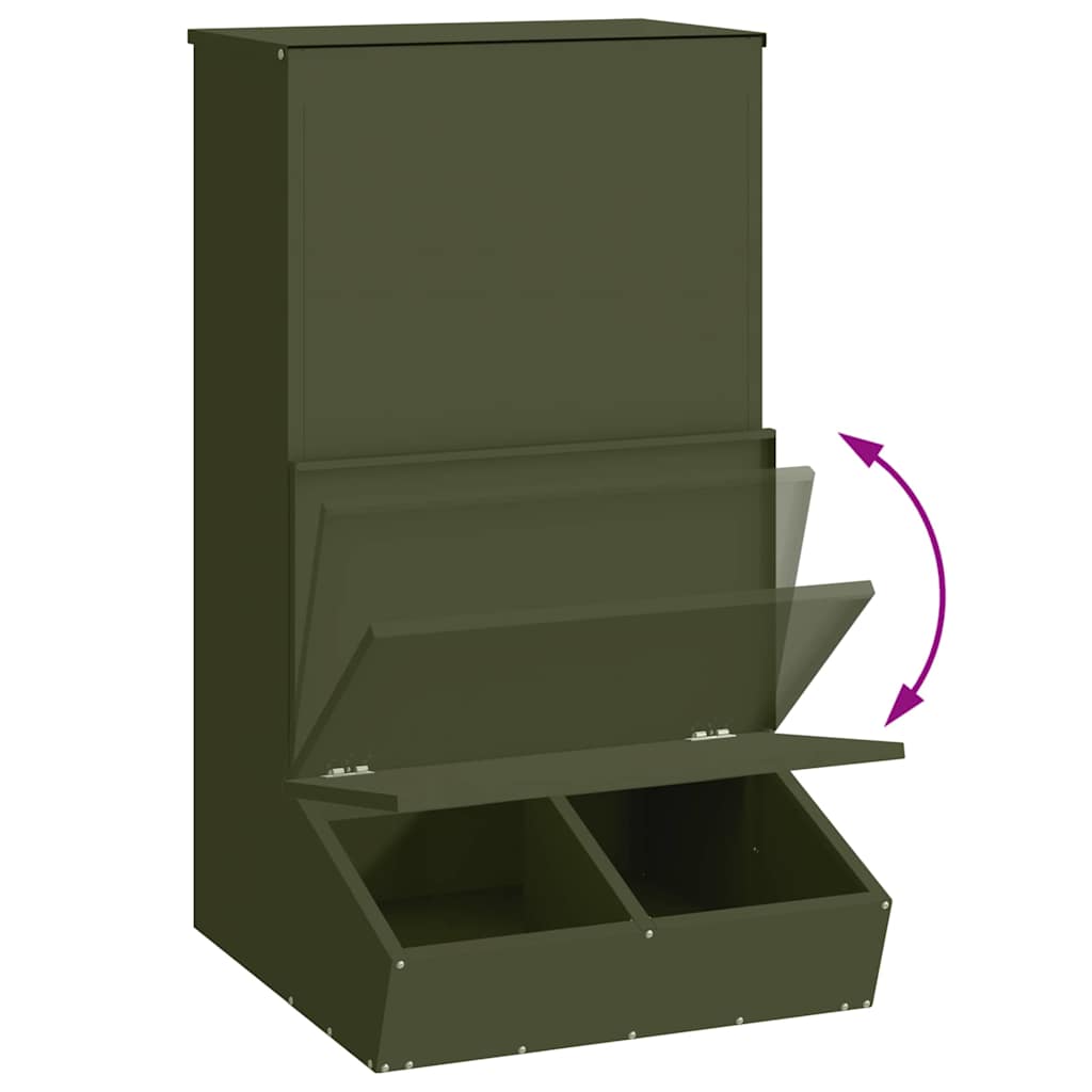 Pig Feeder Olive Green 55 X 51 X 91.5 Cm