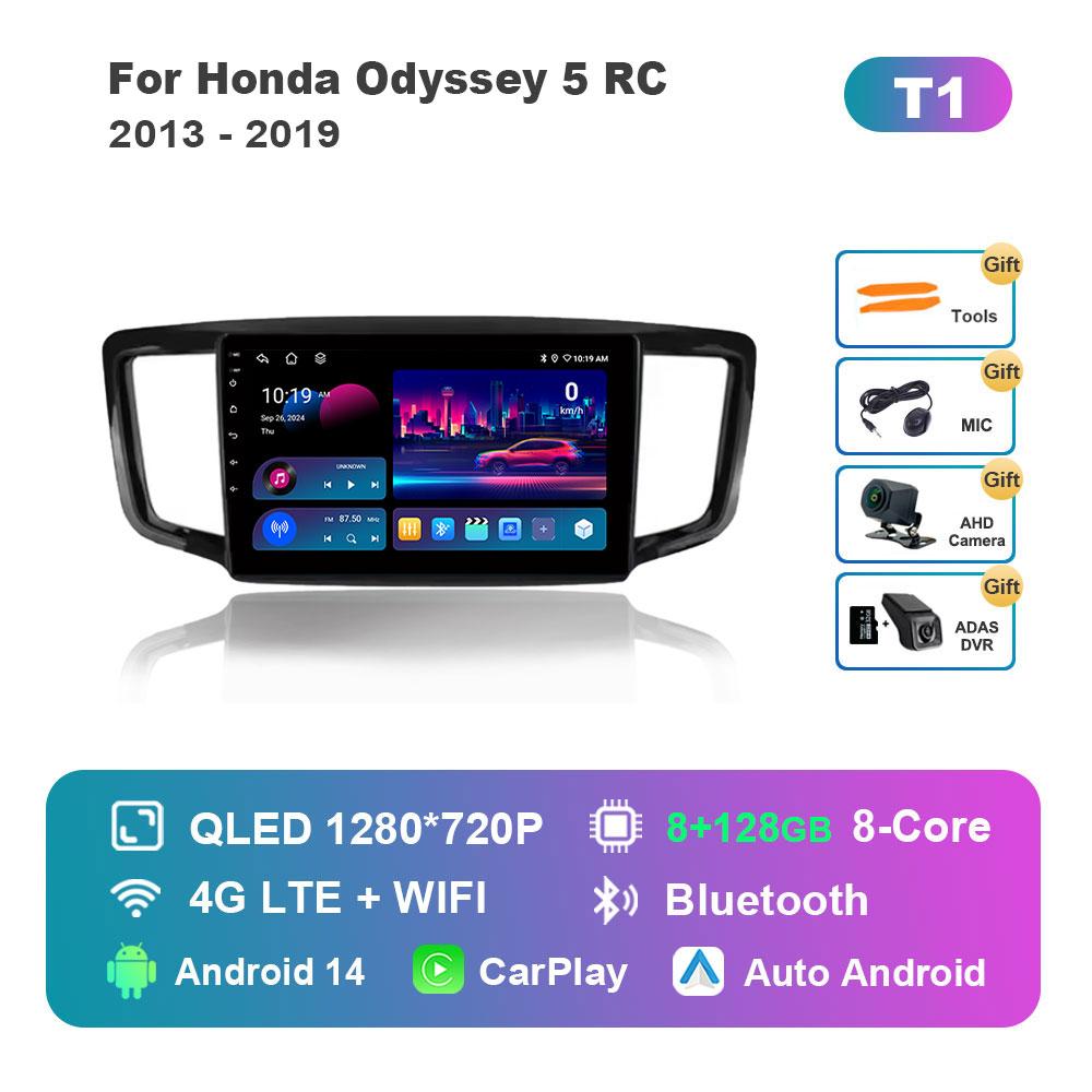 For Honda Odyssey 5 RC 2013 - 2019 Android 14 System Car Radio Multimedia Player DSP Stereo WiFi GPS Navi IPS Screen Auto Tools