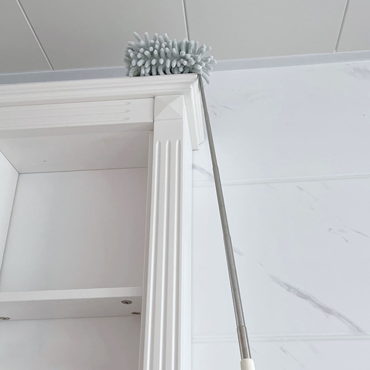 

Телескопическая удлиненная тряпка из микрофибры, синель, домашняя нержавеющая сталь, щетка для удаления пыли, многофункциональная чистка потолка светло-зеленый