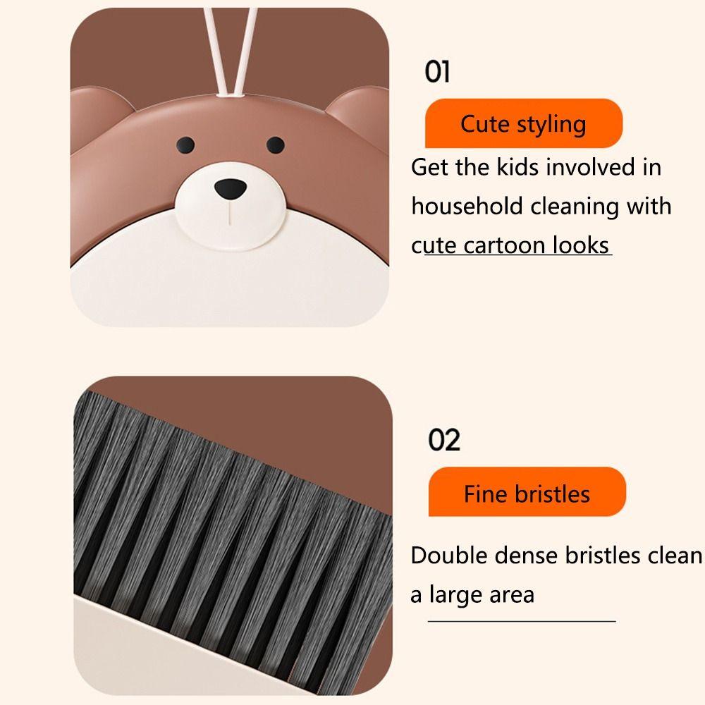 Cartoon Mini Dustpan with Broom Hangable Dust Pans with Brush Set Portable Cleaning Tool  Keyboard