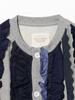 Beams Boy Sweatshirt [Special Order] TORI-TO Vertical Frill Cardigan, Women's, Gray Free
